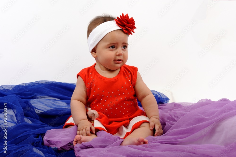 Cute and happy newborn baby playing, smiling, laughing with great pose Cute and happy newborn baby playing, smiling, laughing with great pose