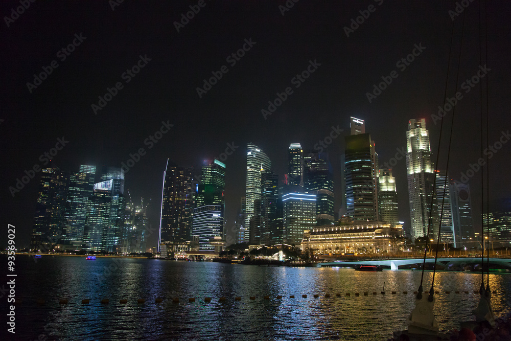 Singapore center at night
