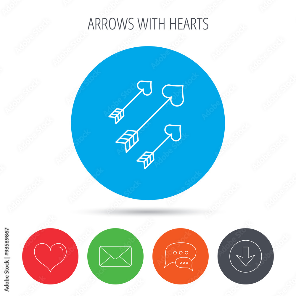 Love arrows icon. Amour equipment sign. Love arrows icon. Amour equipment sign.