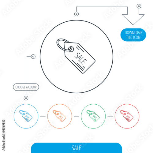 Sale shopping tag icon. Discount label sign.