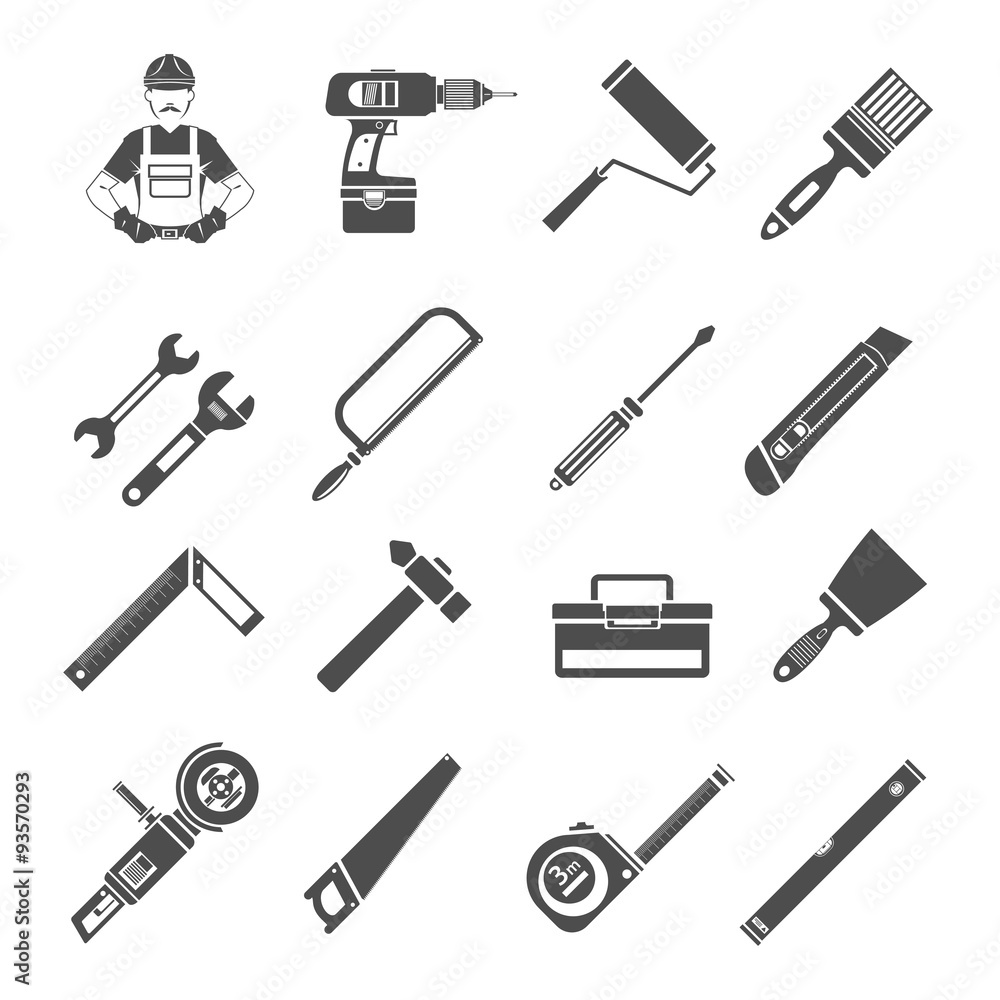 Tools Icons Black Set Tools Icons Black Set