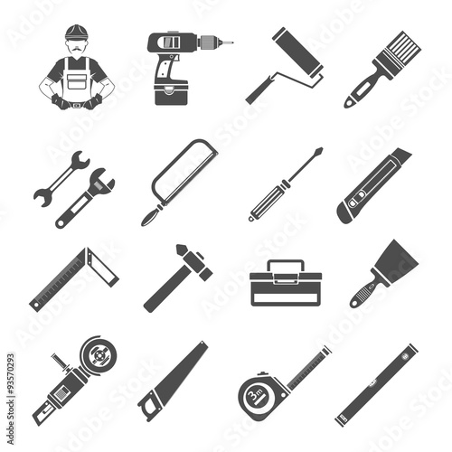 Tools Icons Black Set
