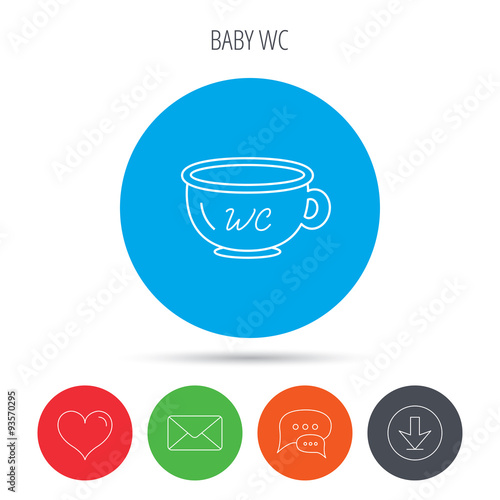 Baby wc pot icon. Child toilet sign.