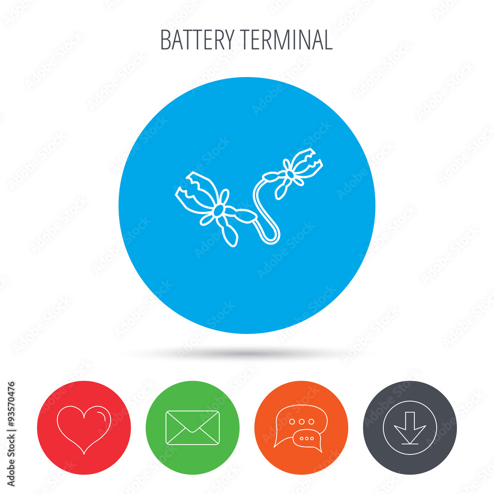 Terminal electrical icon. Charging the battery.