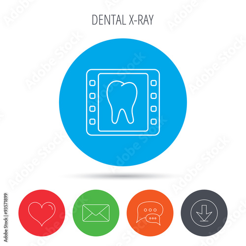 Dental x-ray icon. Orthodontic roentgen sign.