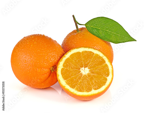 Orange fruit isolated on white background