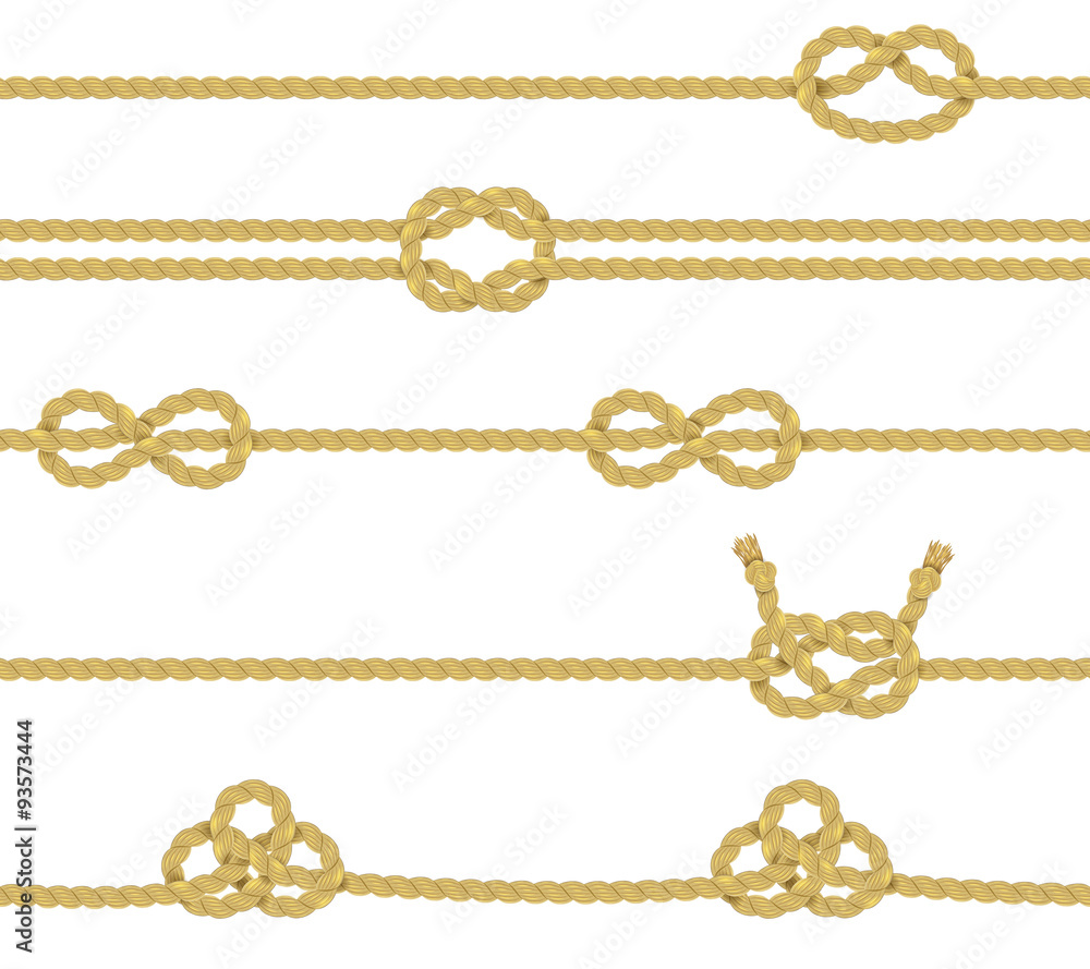 Fototapeta premium Knitted Rope Border Set