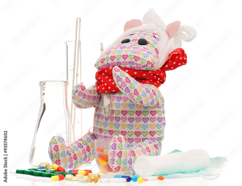 Naklejka premium Toy with pills