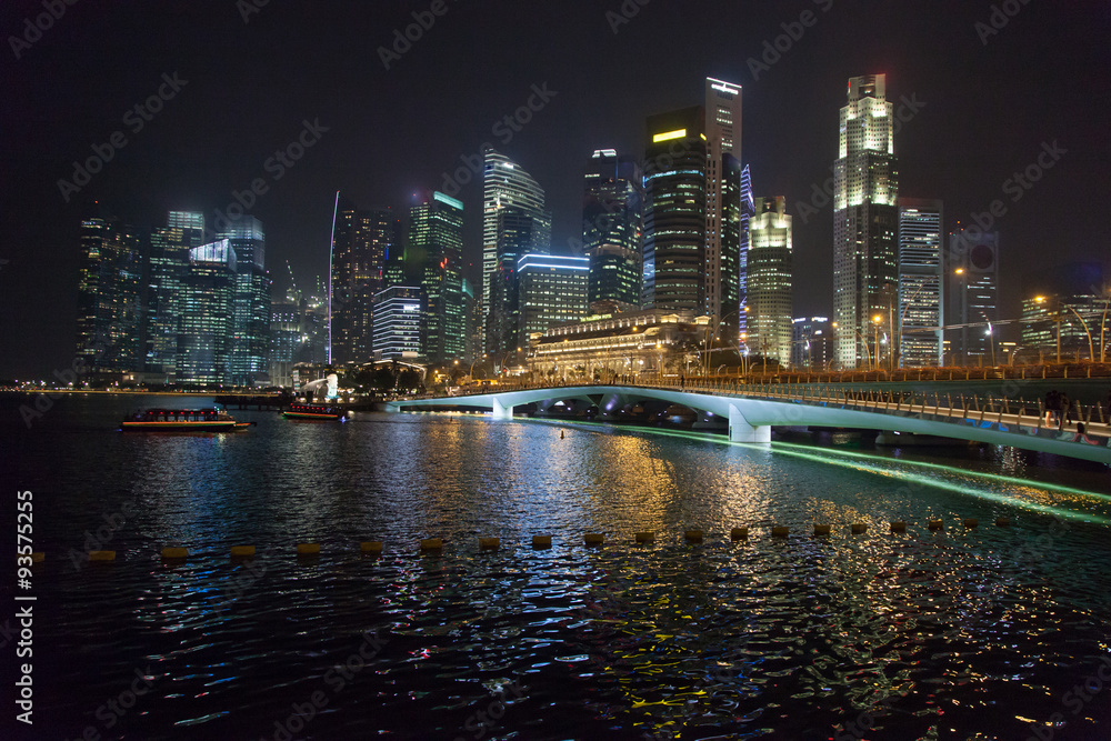 Singapore center at night