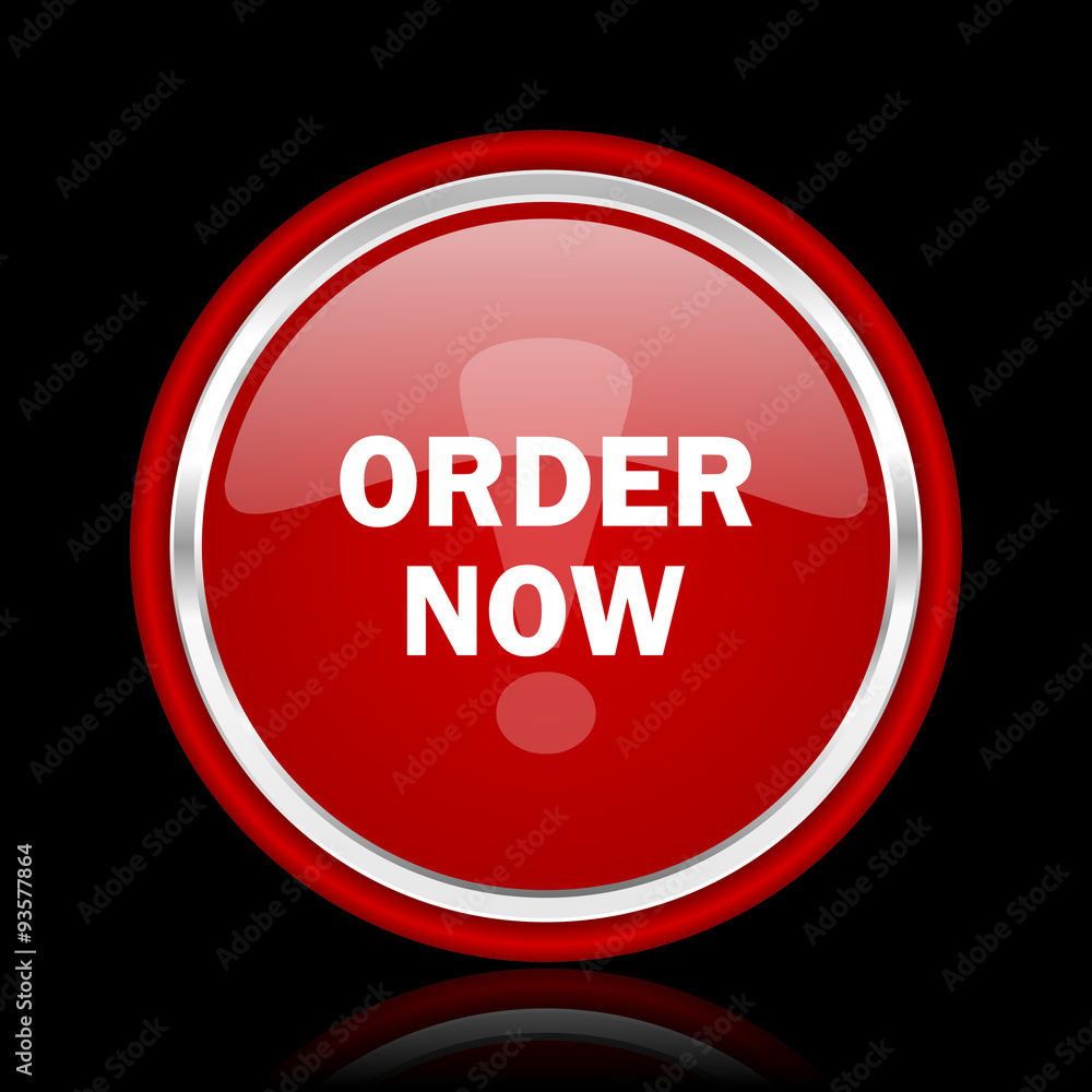 order now red glossy cirle web icon on black bacground order now red glossy cirle web icon on black bacground