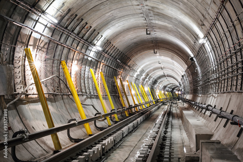 The construction of the subway tunnel