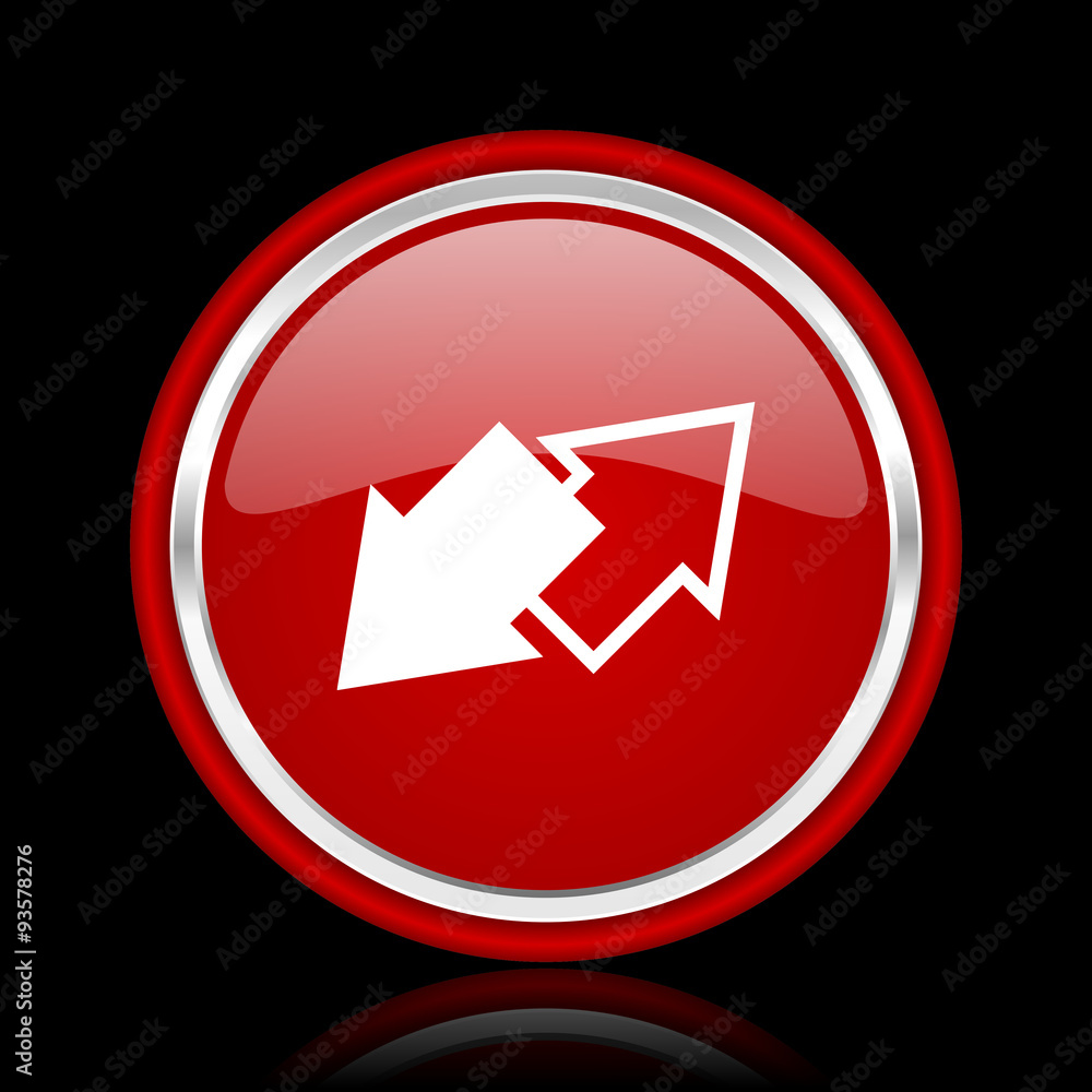 exchange red glossy cirle web icon on black bacground exchange red glossy cirle web icon on black bacground