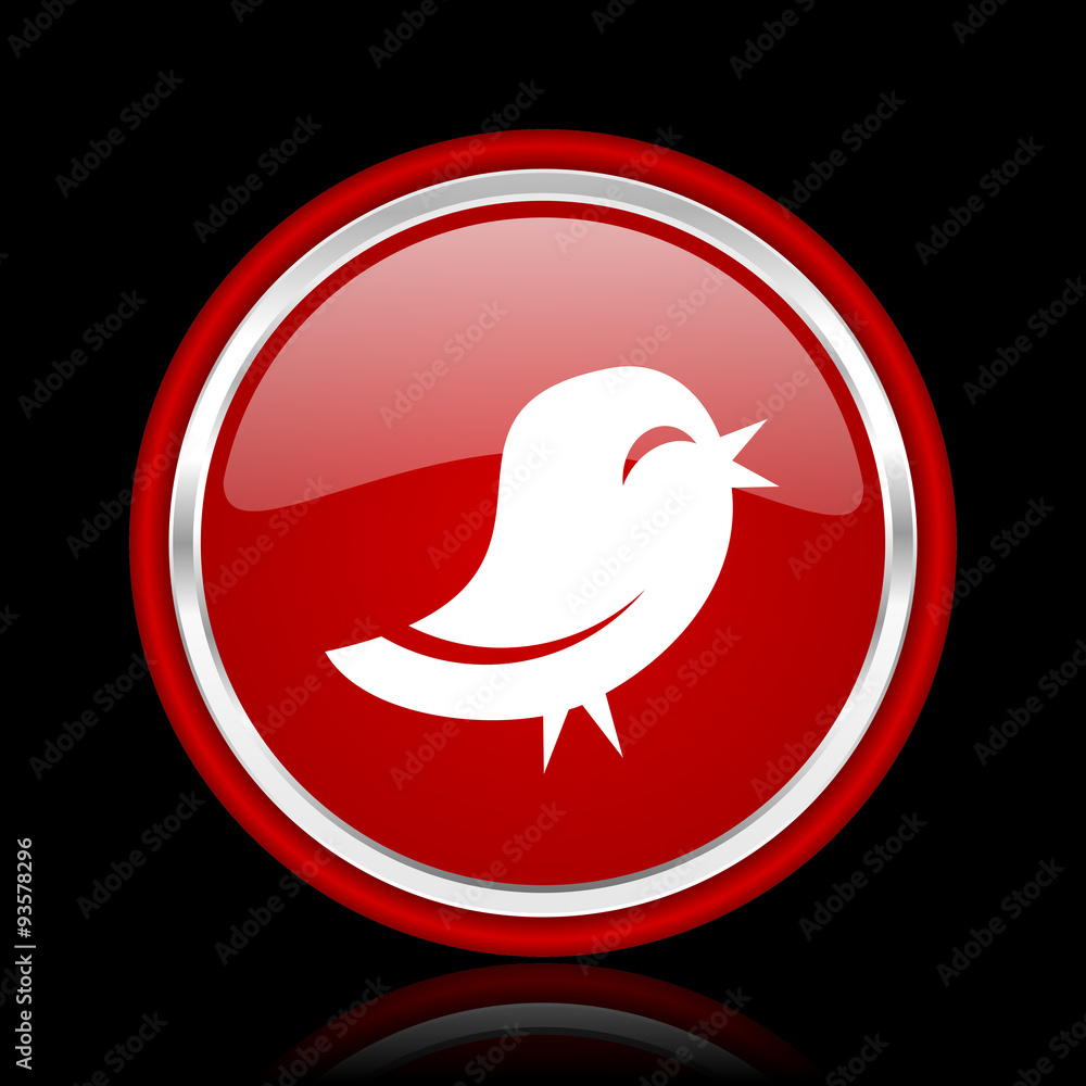 twitter red glossy cirle web icon on black bacground twitter red glossy cirle web icon on black bacground