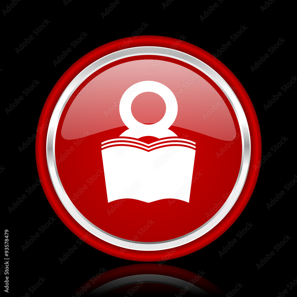 book red glossy cirle web icon on black bacground book red glossy cirle web icon on black bacground