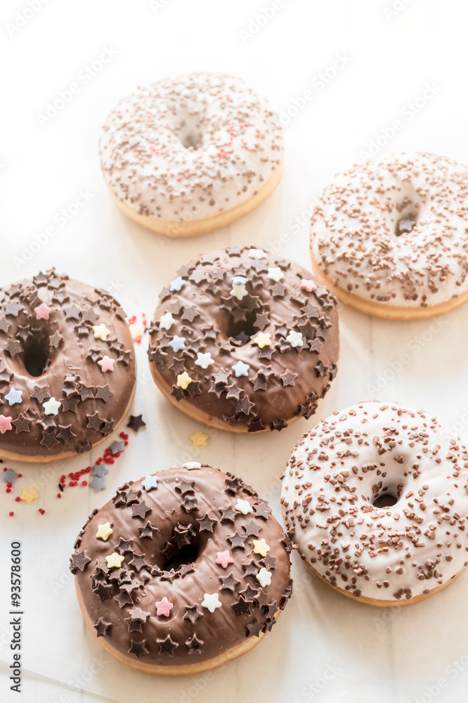 Dark and white chocolate donuts Dark and white chocolate donuts