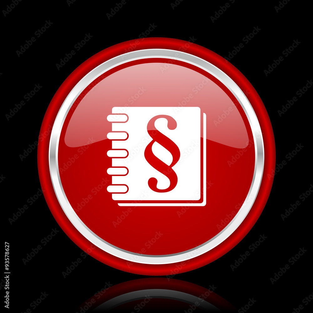 law red glossy cirle web icon on black bacground law red glossy cirle web icon on black bacground