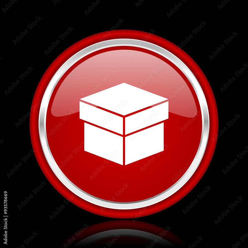 box red glossy cirle web icon on black bacground box red glossy cirle web icon on black bacground