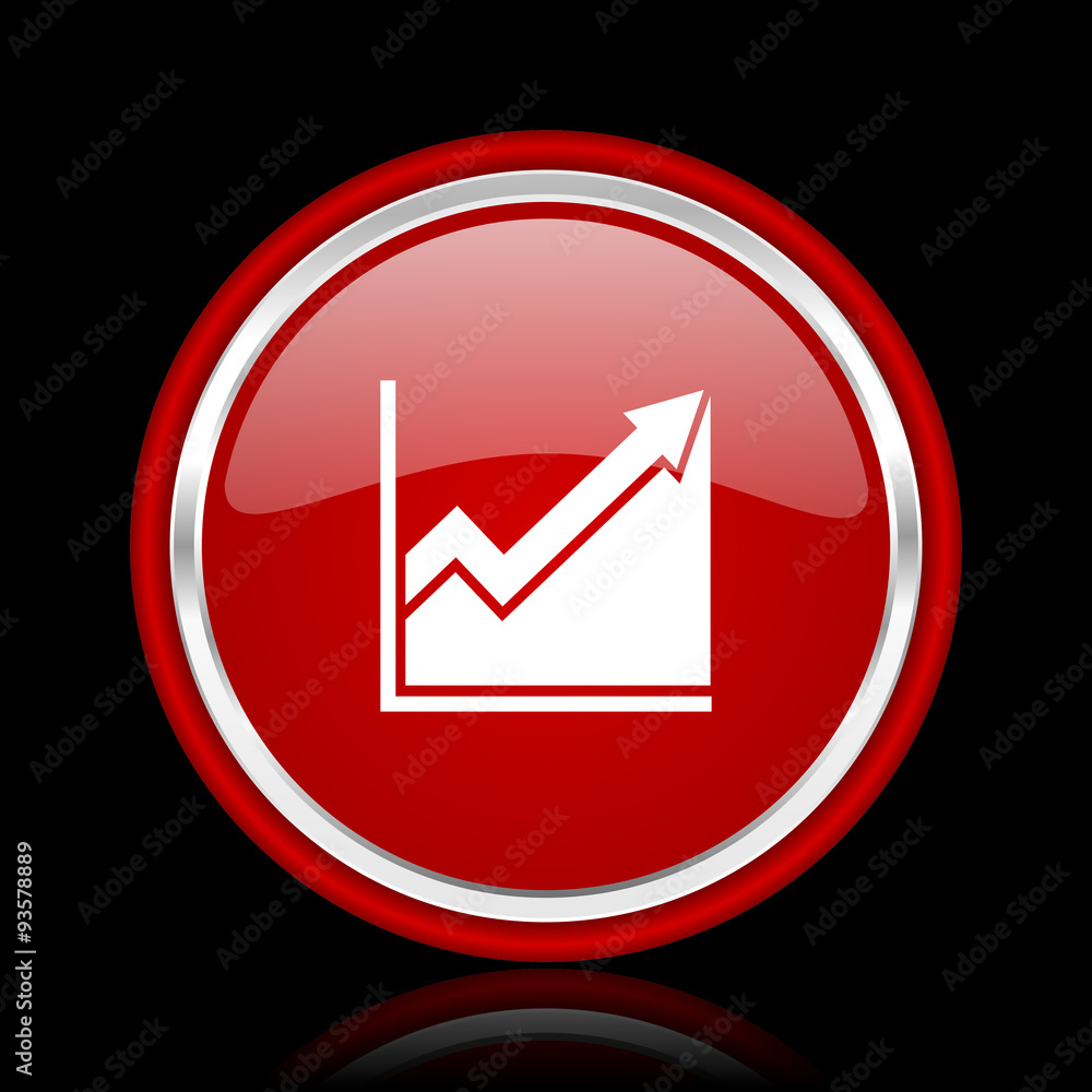 histogram red glossy cirle web icon on black bacground histogram red glossy cirle web icon on black bacground