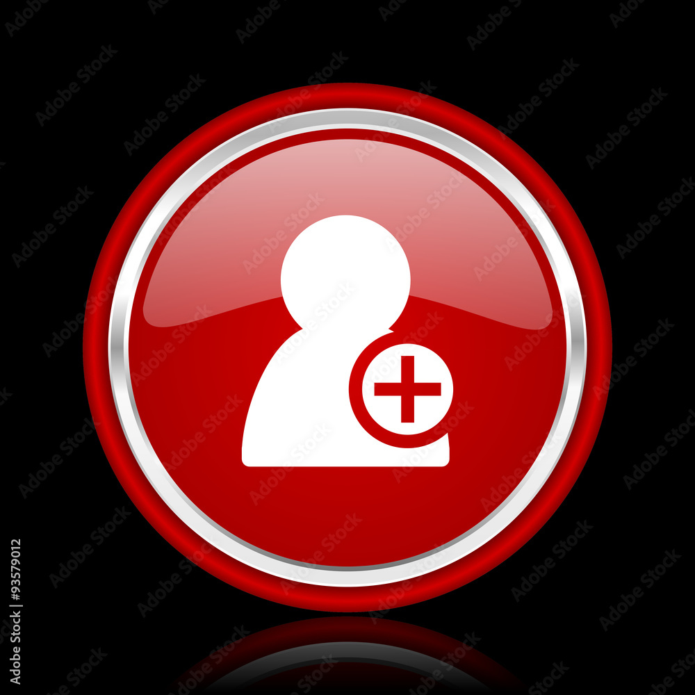 add contact red glossy cirle web icon on black bacground add contact red glossy cirle web icon on black bacground
