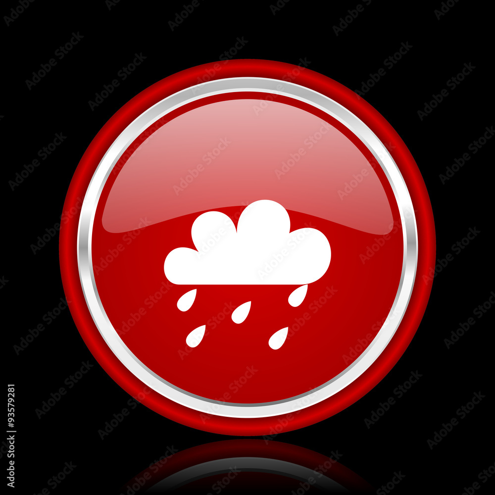 rain red glossy cirle web icon on black bacground rain red glossy cirle web icon on black bacground
