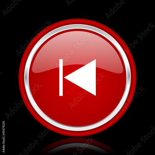 Free Download prev red glossy cirle web icon on black bacground - GFXLoad