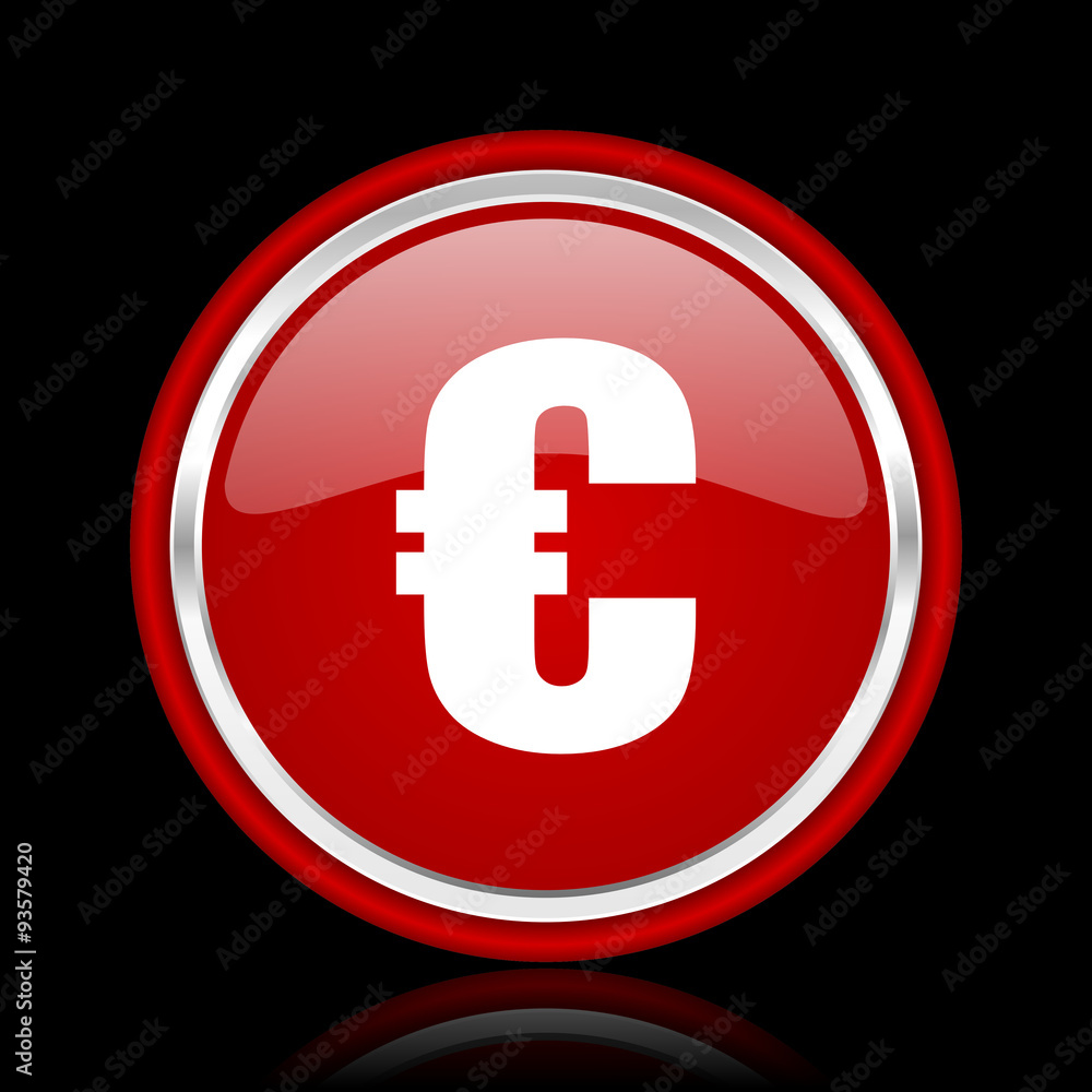 euro red glossy cirle web icon on black bacground euro red glossy cirle web icon on black bacground