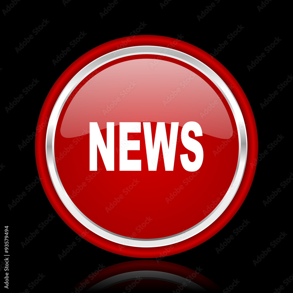 news red glossy cirle web icon on black bacground news red glossy cirle web icon on black bacground