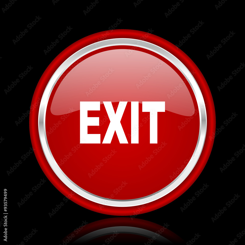 exit red glossy cirle web icon on black bacground exit red glossy cirle web icon on black bacground