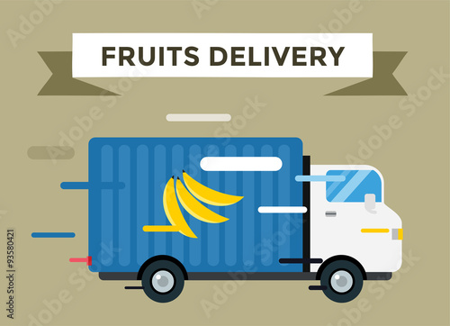 Delivery vector truck. service van silhouette