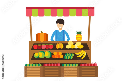 Fruit and vegetables shop stall