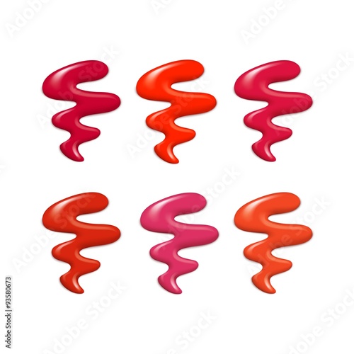 Nail Polish Probe Sample Drops Set Vector Isolated