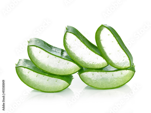 aloe vera fresh leaf. isolated over white