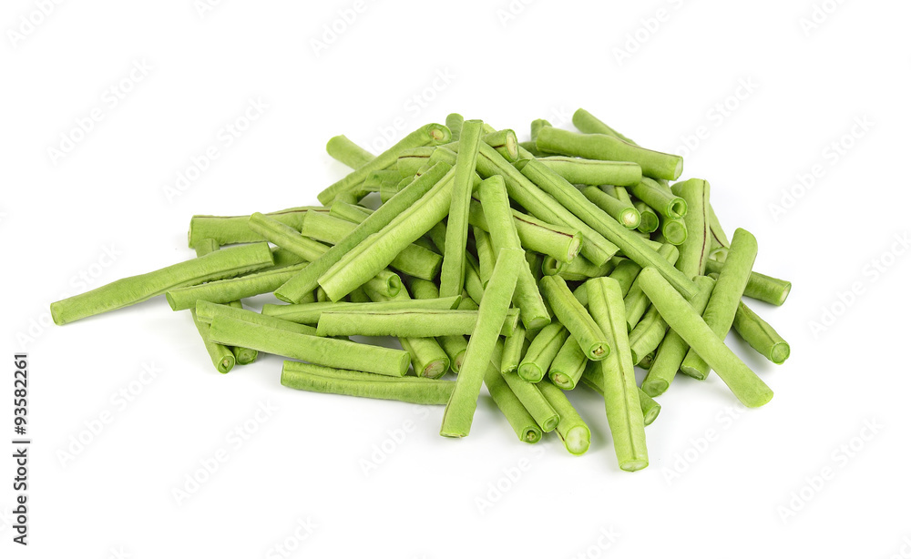 yardlong bean isolated on white background. yardlong bean isolated on white background.