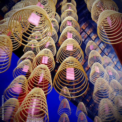 Incense Coils in Chinese Temple Decoration Concept