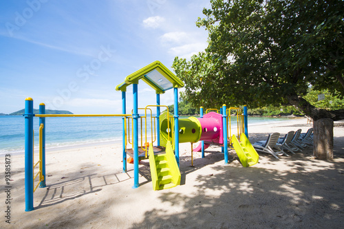 colorful playground on the beach