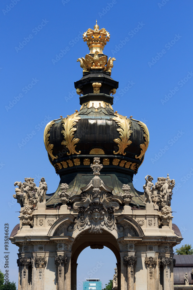 Crown at gate Kronentor at palace Zwinger, Dresden