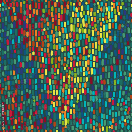 Vector seamless pattern with the triangle of the colored dots