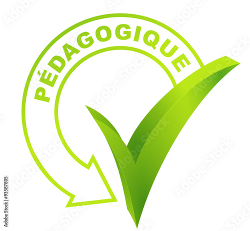 pédagogique sur symbole validé vert