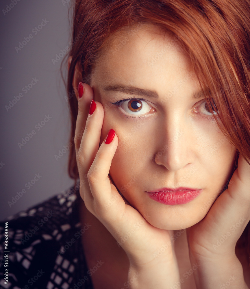 Studio portrait of red hair girl Studio portrait of red hair girl