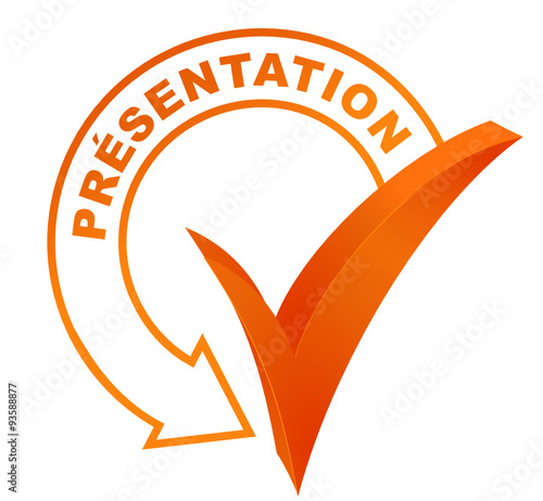 présentation sur symbole validé orange