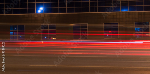 Bright Red Car Light Trails