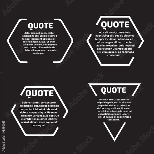 Quote text bubble. Template vector set