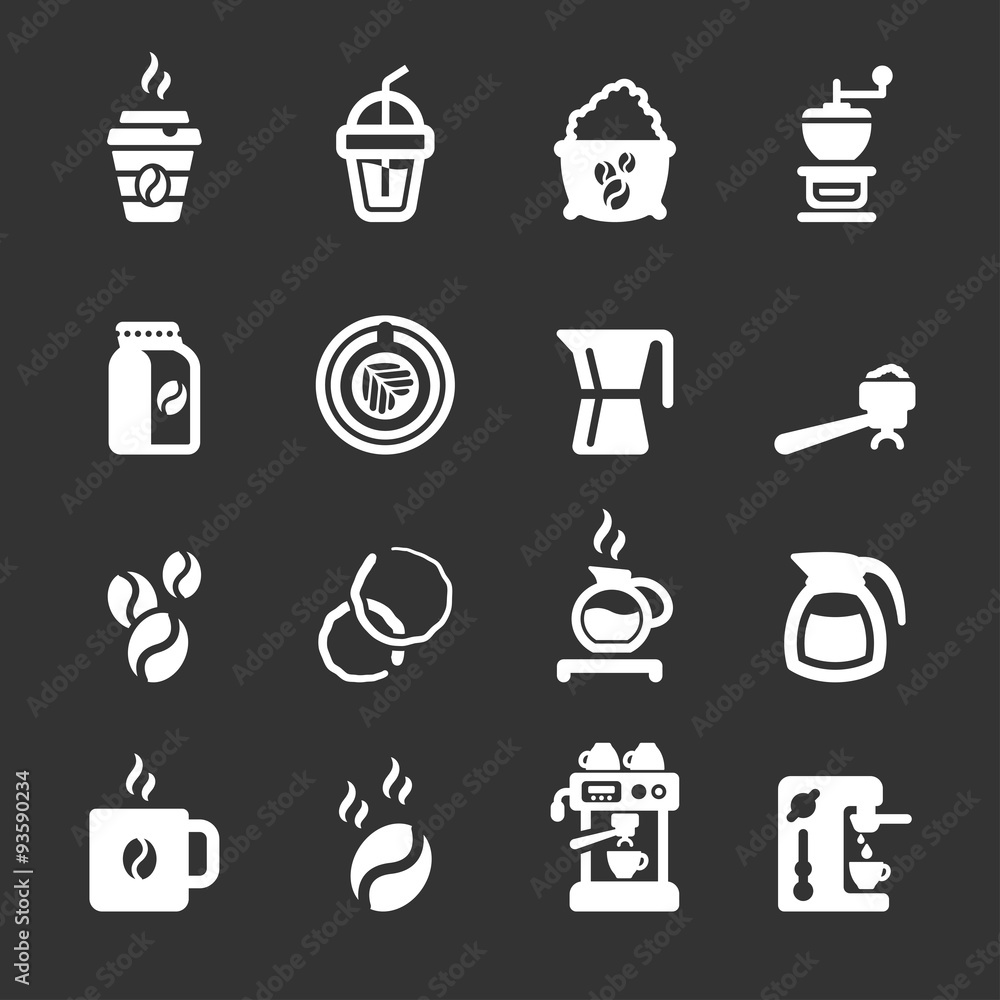 coffee icon set, vector eps10 coffee icon set, vector eps10