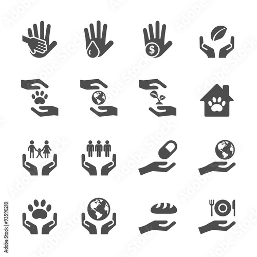 charity and donation icon set 7, vector eps10