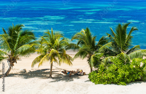 Fototapeta Naklejka Na Ścianę i Meble -  Hammock at tropical beaches on paradise island