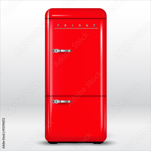 Red retro fridge