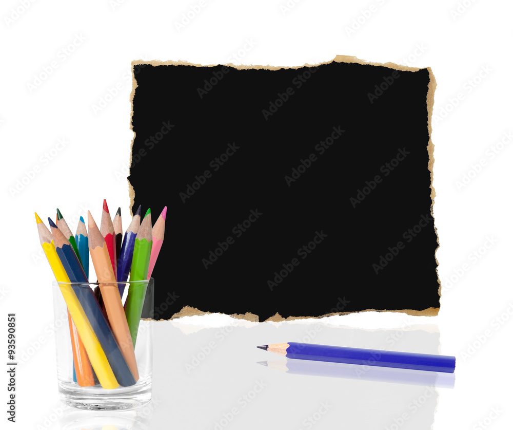 paper and pencil isolated on white paper and pencil isolated on white