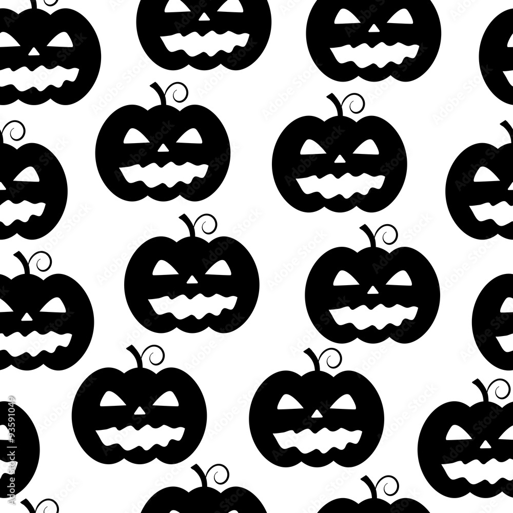 Vector seamless halloween pattern with pumpkins Vector seamless halloween pattern with pumpkins
