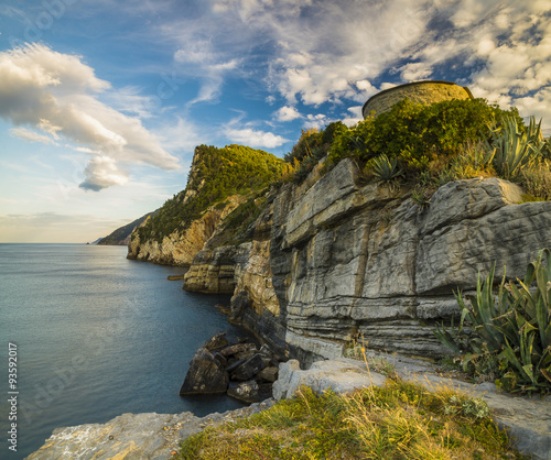 castle on a cliff ,Portovenere,Liguria,Italy