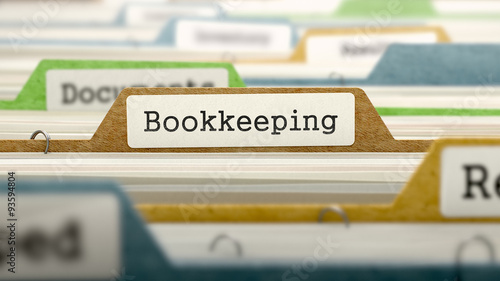 File Folder Labeled as Bookkeeping. photo